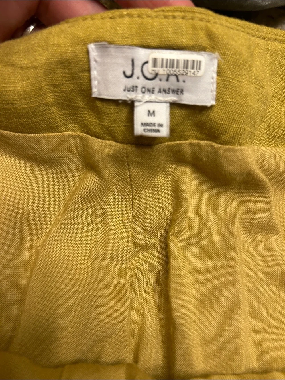 J.O.A. High-Waist Lace-Up Flared M Shorts in Mustard Yellow